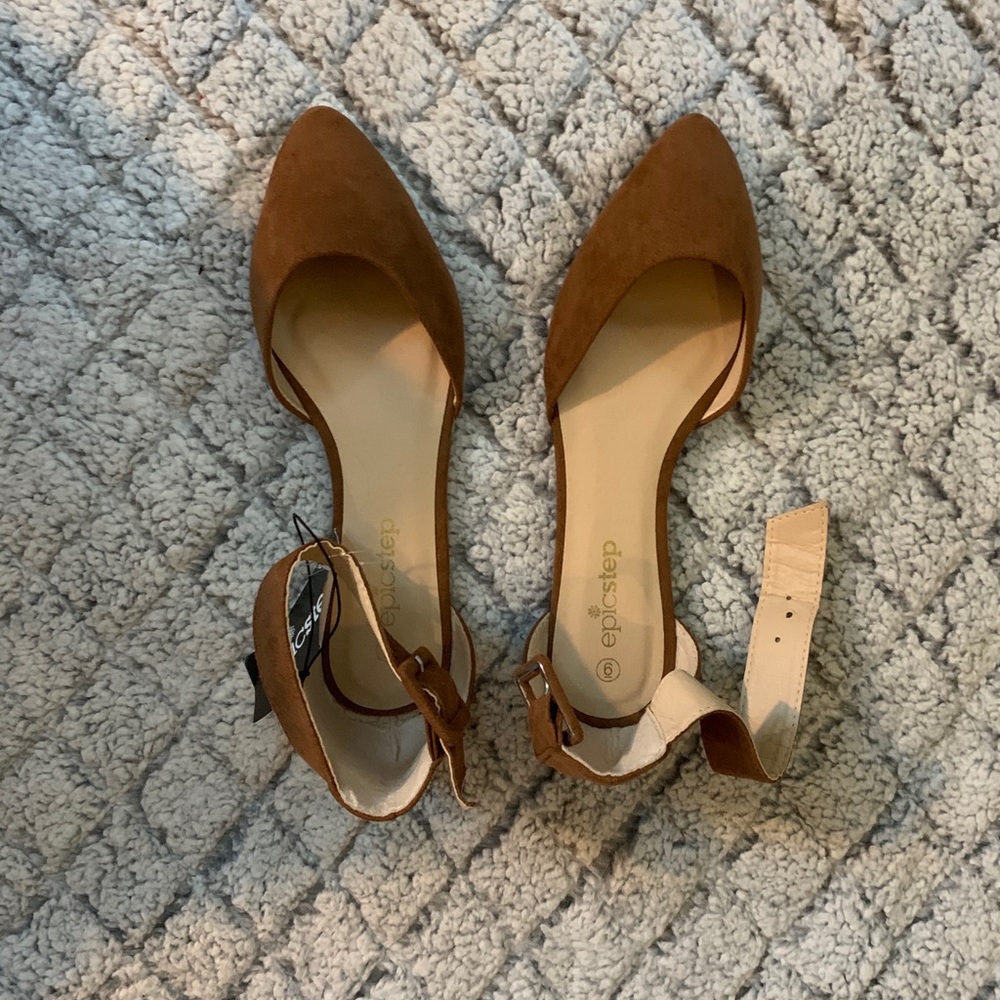 Brown Suede EpicStep Flats Size 6